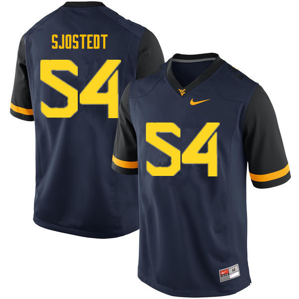 Men #54 Eric Sjostedt West Virginia Mountaineers College Football Jerseys Sale-Navy - Click Image to Close